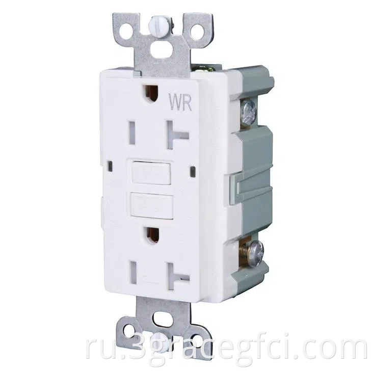 Белый 20AMP ​​TR WR Self-Test Socket